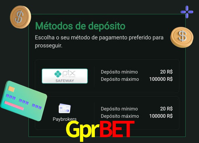 O cassino Gprbet oferece uma grande variedade de métodos de pagamento